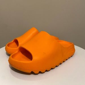 Enflame Orange Yeezy Slides
